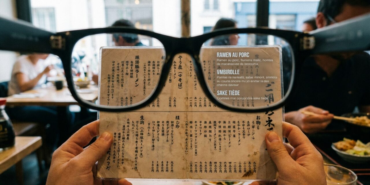 Lunettes IA traduction menus restaurant | Le guide pratique